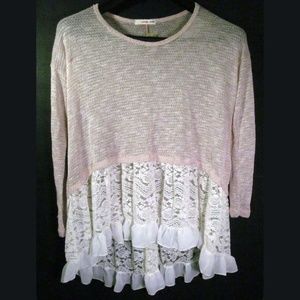 Orange Creek Shirt Size S See-through 3/4 Sleeves